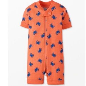 Hanna Andersson Orange Bodysuit with Blue Crab Design